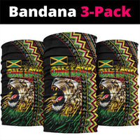 Jamaican Reggae-One Love Neck Gaiter Tribal African Pattern and Roaring Lion - Wonder Print Shop