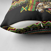Jamaican Reggae-One Love Pillow Cover Tribal African Pattern and Roaring Lion - Wonder Print Shop