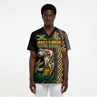 Personalized Jamaican Reggae-One Love Scrub Top Tribal African Pattern and Roaring Lion - Wonder Print Shop