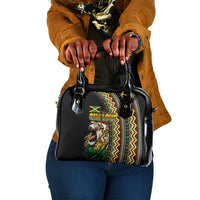 Jamaican Reggae-One Love Shoulder Handbag Tribal African Pattern and Roaring Lion - Wonder Print Shop