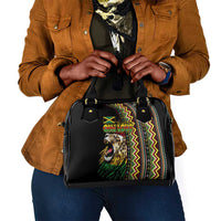 Jamaican Reggae-One Love Shoulder Handbag Tribal African Pattern and Roaring Lion - Wonder Print Shop