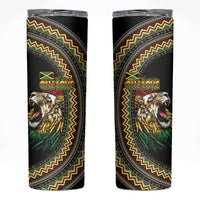 Jamaican Reggae-One Love Skinny Tumbler Tribal African Pattern and Roaring Lion - Wonder Print Shop