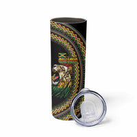 Jamaican Reggae-One Love Skinny Tumbler Tribal African Pattern and Roaring Lion - Wonder Print Shop