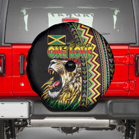 Jamaican Reggae-One Love Spare Tire Cover Tribal African Pattern and Roaring Lion - Wonder Print Shop