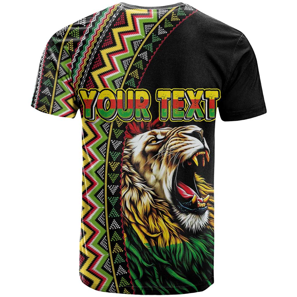 Personalized Jamaican Reggae-One Love T shirt Tribal African Pattern and Roaring Lion LT03