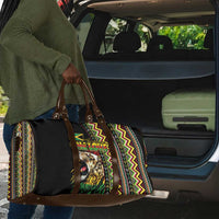 Jamaican Reggae-One Love Travel Bag Tribal African Pattern and Roaring Lion - Wonder Print Shop
