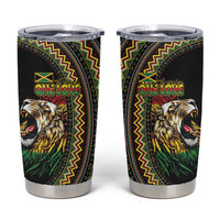 Jamaican Reggae-One Love Tumbler Cup Tribal African Pattern and Roaring Lion - Wonder Print Shop