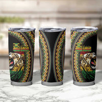 Jamaican Reggae-One Love Tumbler Cup Tribal African Pattern and Roaring Lion - Wonder Print Shop