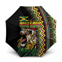 Jamaican Reggae-One Love Umbrella Tribal African Pattern and Roaring Lion - Wonder Print Shop
