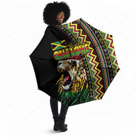 Jamaican Reggae-One Love Umbrella Tribal African Pattern and Roaring Lion - Wonder Print Shop