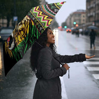 Jamaican Reggae-One Love Umbrella Tribal African Pattern and Roaring Lion - Wonder Print Shop