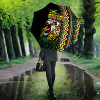 Jamaican Reggae-One Love Umbrella Tribal African Pattern and Roaring Lion - Wonder Print Shop
