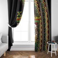 Jamaican Reggae-One Love Window Curtain Tribal African Pattern and Roaring Lion - Wonder Print Shop