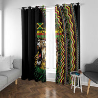 Jamaican Reggae-One Love Window Curtain Tribal African Pattern and Roaring Lion - Wonder Print Shop