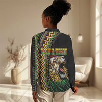 Personalized Jamaican Reggae-One Love Women Casual Shirt Tribal African Pattern and Roaring Lion - Wonder Print Shop