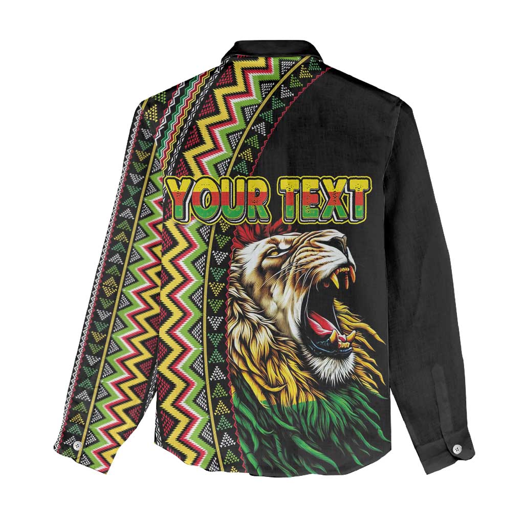 Personalized Jamaican Reggae-One Love Women Casual Shirt Tribal African Pattern and Roaring Lion - Wonder Print Shop