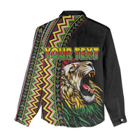 Personalized Jamaican Reggae-One Love Women Casual Shirt Tribal African Pattern and Roaring Lion - Wonder Print Shop