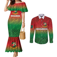 Custom Bangladesh Cricket-The Tigers Couples Matching Mermaid Dress and Long Sleeve Button Shirt