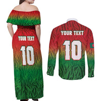 Custom Bangladesh Cricket-The Tigers Couples Matching Off Shoulder Maxi Dress and Long Sleeve Button Shirt