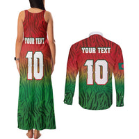 Custom Bangladesh Cricket-The Tigers Couples Matching Tank Maxi Dress and Long Sleeve Button Shirt