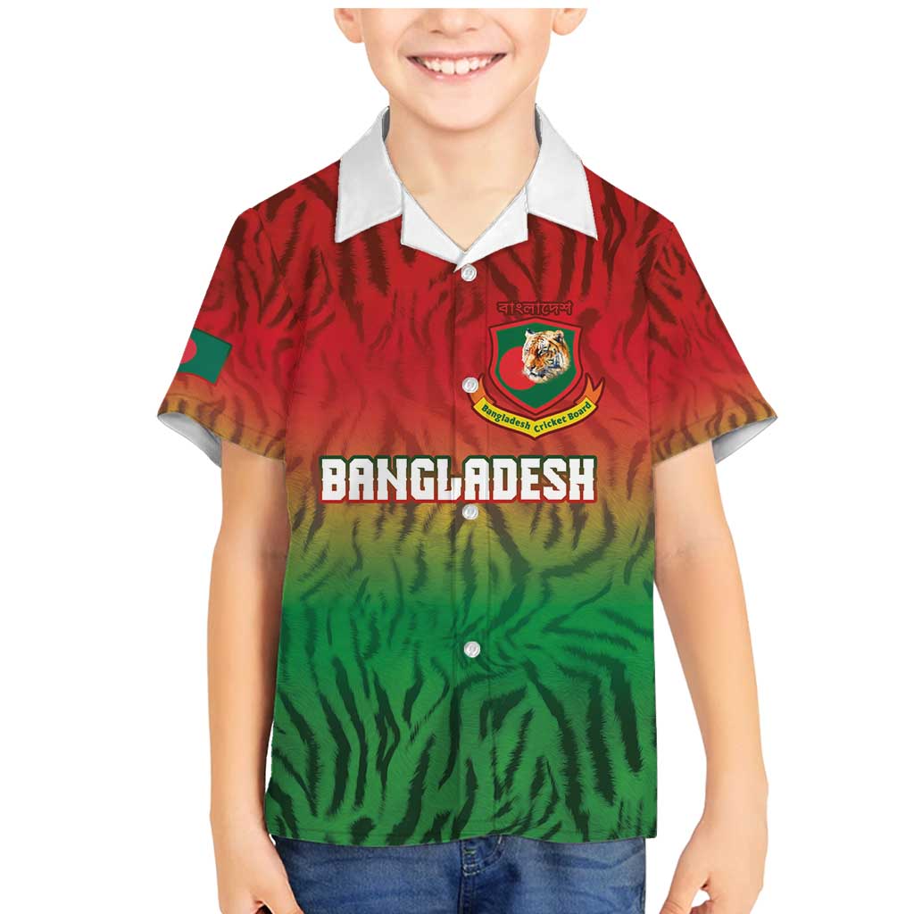Custom Bangladesh Cricket-The Tigers Family Matching Mermaid Dress and Hawaiian Shirt