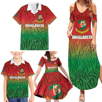 Custom Bangladesh Cricket-The Tigers Family Matching Summer Maxi Dress and Hawaiian Shirt
