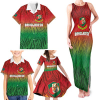 Custom Bangladesh Cricket-The Tigers Family Matching Tank Maxi Dress and Hawaiian Shirt