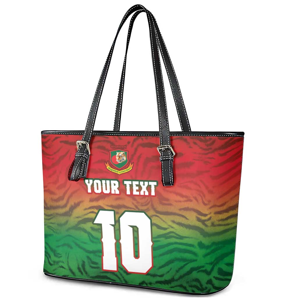 Custom Bangladesh Cricket-The Tigers Leather Tote Bag