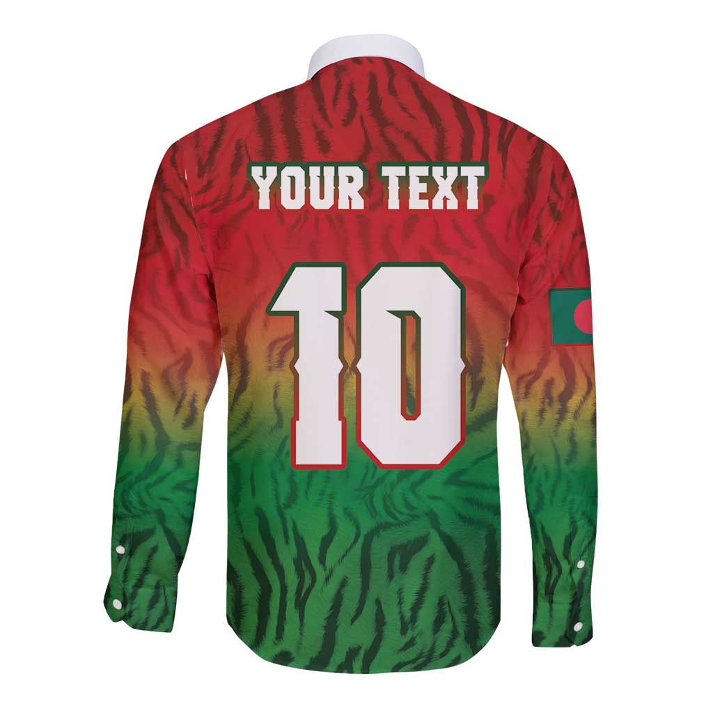 Custom Bangladesh Cricket-The Tigers Long Sleeve Button Shirt