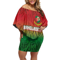 Custom Bangladesh Cricket-The Tigers Off Shoulder Short Dress