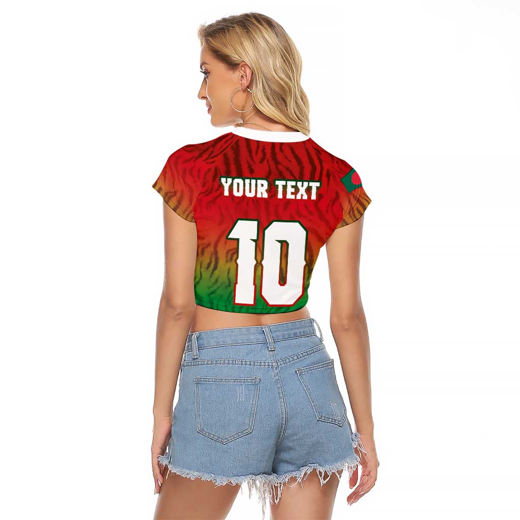 Custom Bangladesh Cricket-The Tigers Raglan Cropped T Shirt