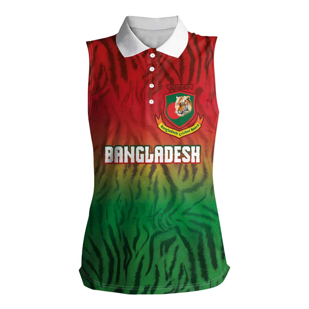 Custom Bangladesh Cricket-The Tigers Women Sleeveless Polo Shirt