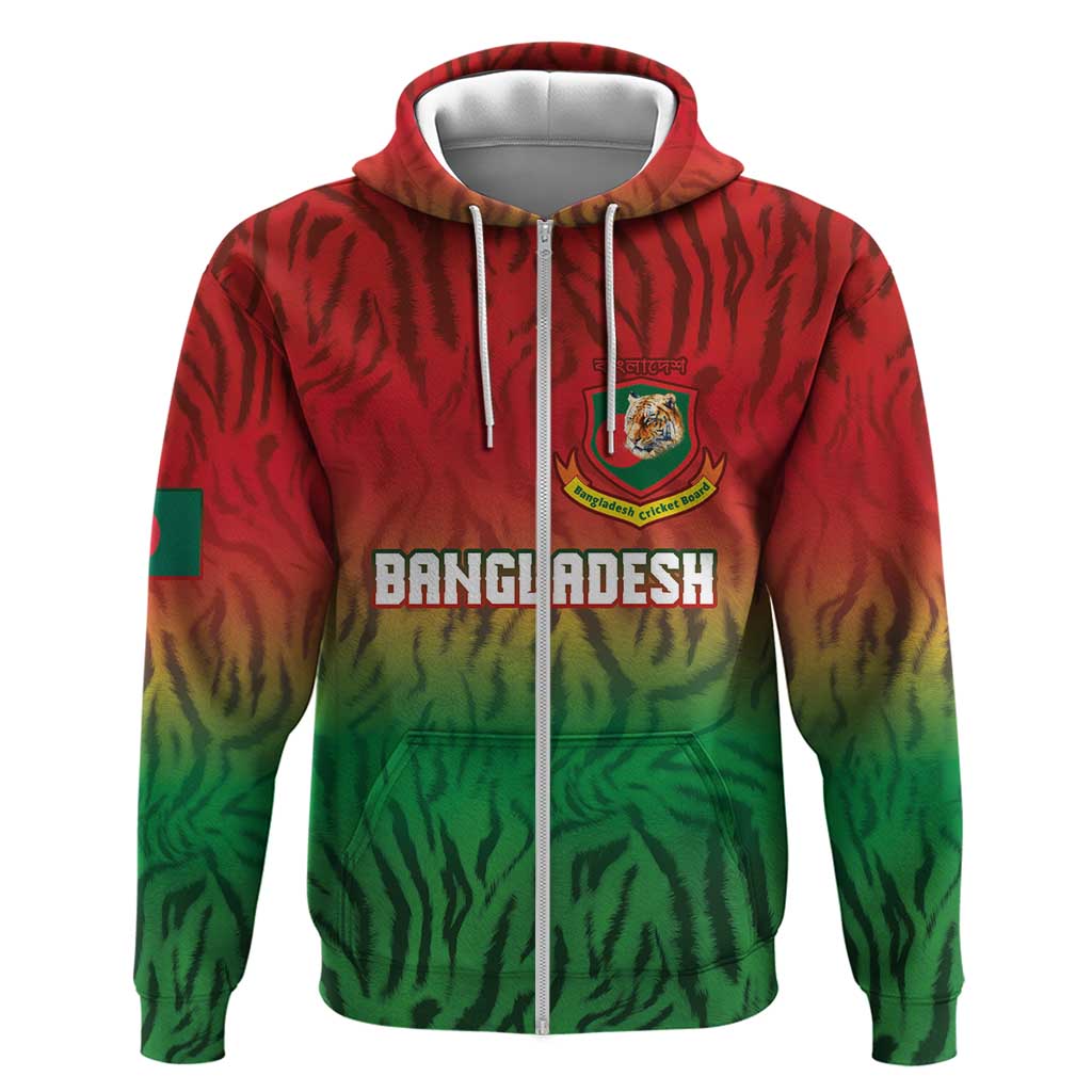 Custom Bangladesh Cricket-The Tigers Zip Hoodie