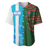 Custom Bangladesh and Argentina Football Half Style Baseball Jersey