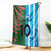 Custom Bangladesh and Argentina Football Half Style Blanket