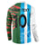 Custom Bangladesh and Argentina Football Half Style Button Sweatshirt