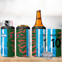 Custom Bangladesh and Argentina Football Half Style 4 in 1 Can Cooler Tumbler