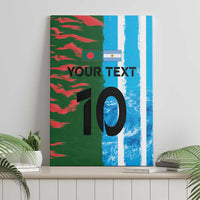 Custom Bangladesh and Argentina Football Half Style Canvas Wall Art