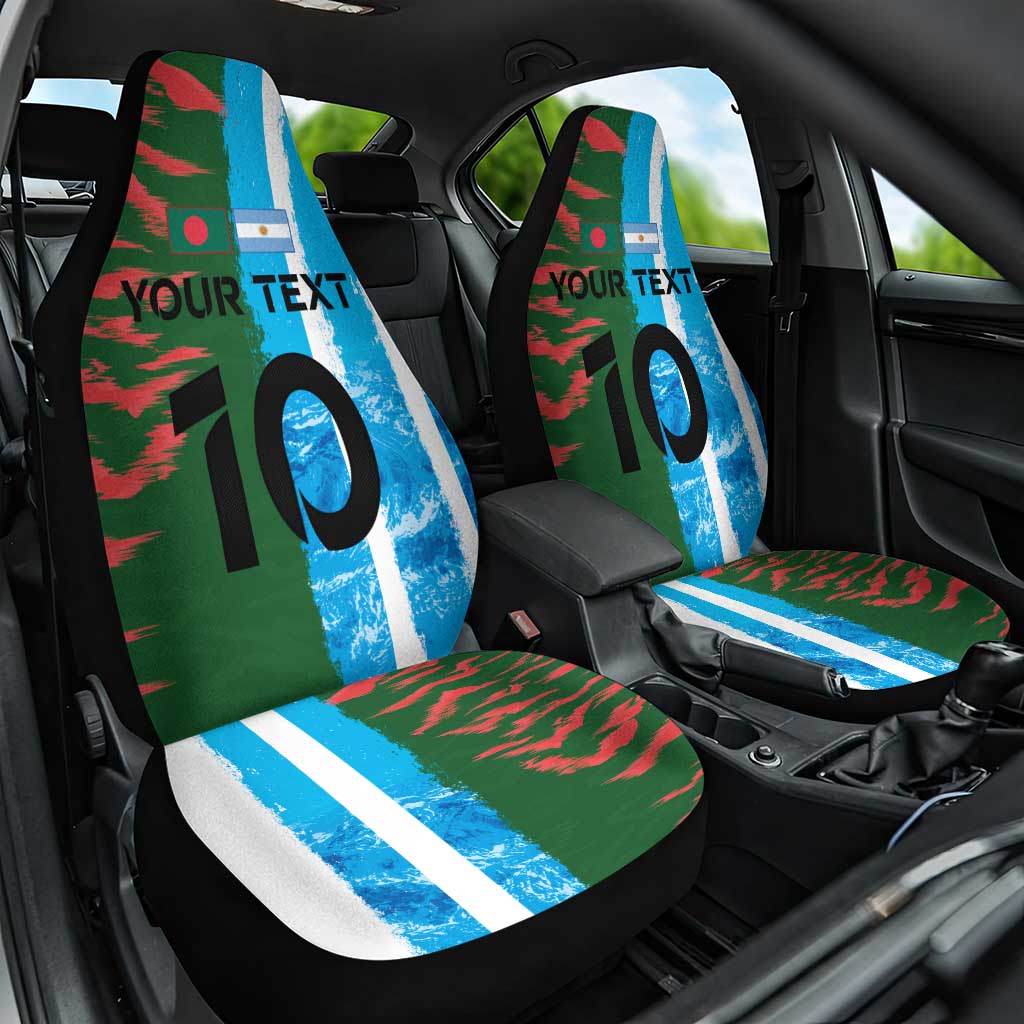 Custom Bangladesh and Argentina Football Half Style Car Seat Cover