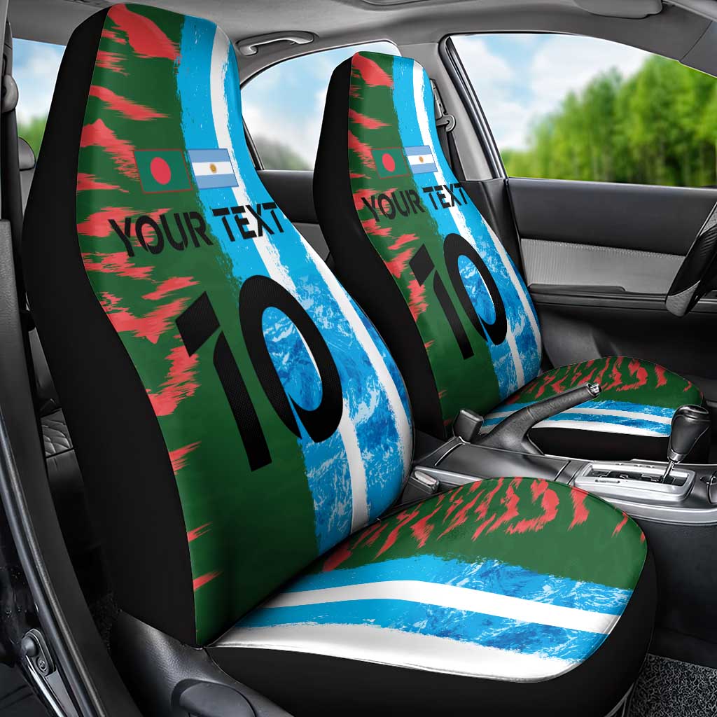 Custom Bangladesh and Argentina Football Half Style Car Seat Cover