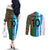 Custom Bangladesh and Argentina Football Half Style Couples Matching Off The Shoulder Long Sleeve Dress and Long Sleeve Button Shirt