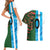 Custom Bangladesh and Argentina Football Half Style Couples Matching Short Sleeve Bodycon Dress and Hawaiian Shirt