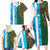 Custom Bangladesh and Argentina Football Half Style Family Matching Long Sleeve Bodycon Dress and Hawaiian Shirt