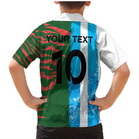 Custom Bangladesh and Argentina Football Half Style Family Matching Mermaid Dress and Hawaiian Shirt