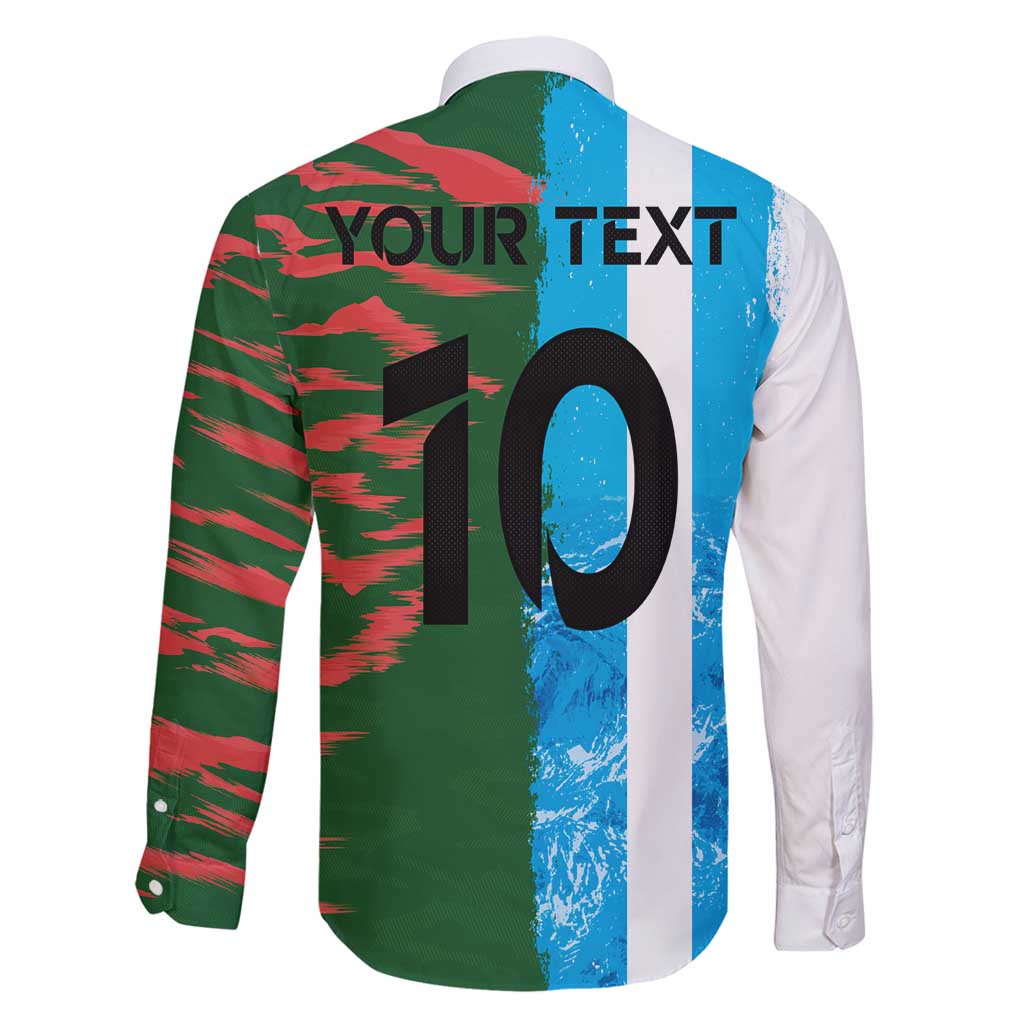 Custom Bangladesh and Argentina Football Half Style Family Matching Tank Maxi Dress and Hawaiian Shirt