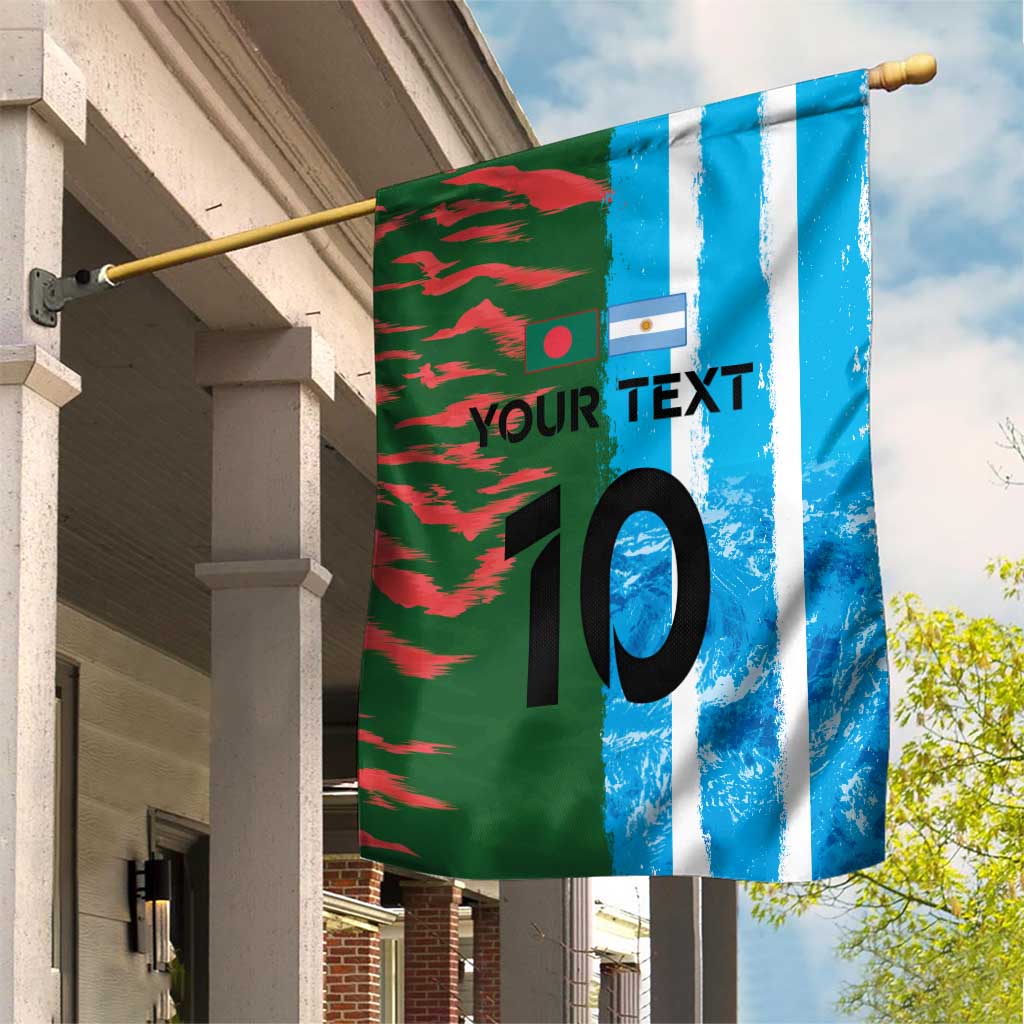 Custom Bangladesh and Argentina Football Half Style Garden Flag