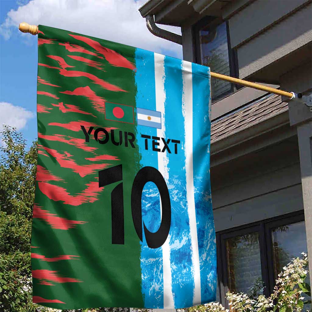 Custom Bangladesh and Argentina Football Half Style Garden Flag