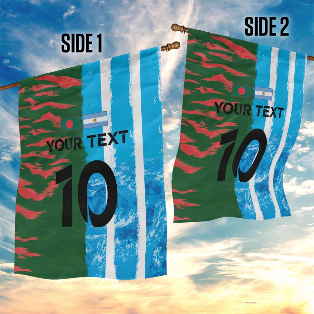 Custom Bangladesh and Argentina Football Half Style Garden Flag