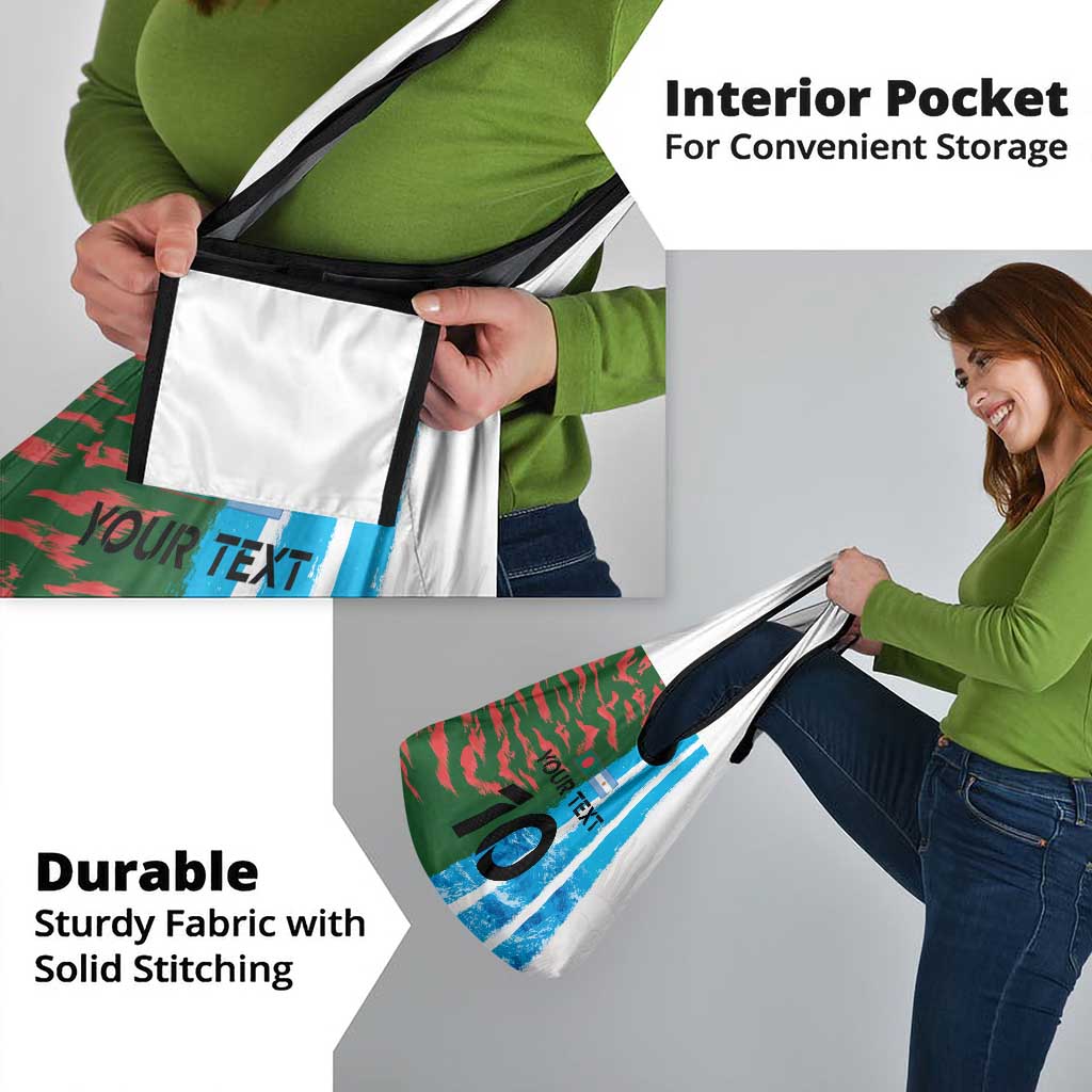 Custom Bangladesh and Argentina Football Half Style Grocery Bag