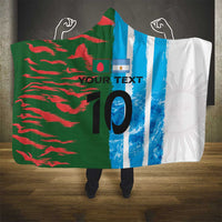 Custom Bangladesh and Argentina Football Half Style Hooded Blanket